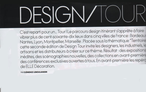 La Presse en parle : ELLE DECO novembre 2013 - reportage Clmence Leboulanger