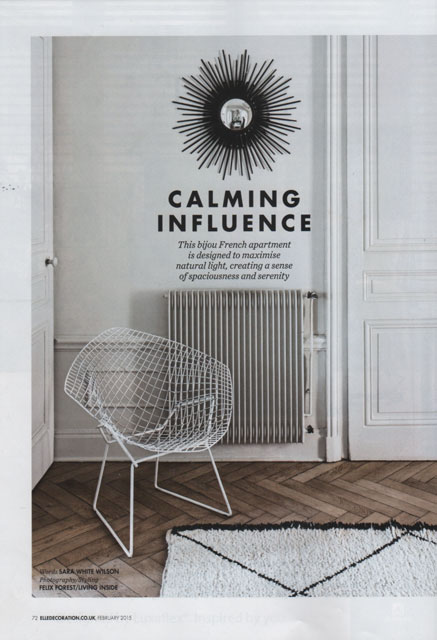 La Presse parle de MAISON HAND : ELLE DECO UK fvrier 2015  - texte Sara White Wilson - photos Felix Forest / Living Inside